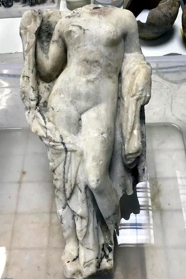 La estatua fue encontrada durante las excavaciones en el subsuelo del centro de Salónica, en las cercanías de la iglesia bizantina de Santa Sofía.