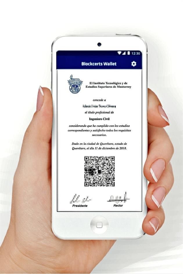 Ejemplo de un título digital portable gracias a tecnología blockchain.