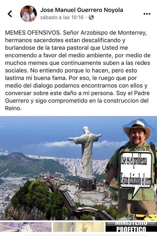 En su cuenta de Facebook, el Padre Chema dio a conocer memes que asegura creó un grupo de sacerdotes para desacreditar su labor pastoral.