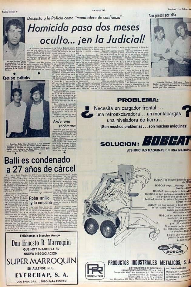 El Juez Marco Antonio Leija condenó a muerte a Ballí, aunque en 1970 la pena fue conmutada a 27 años de prisión.