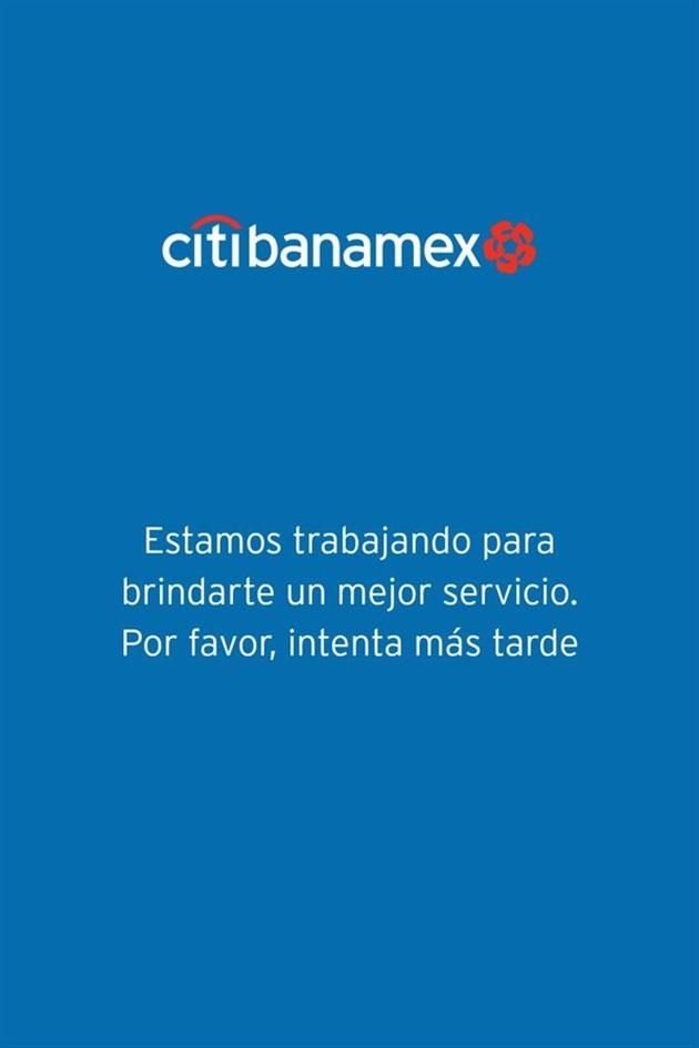 Citibanamex comentó que se encuentra trabajando para restaurar el servicio.