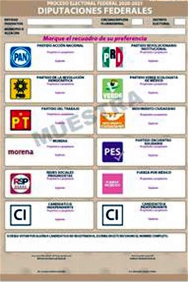 El formato aprobado considera un total de 10 partidos políticos y dos espacios para candidatos independientes.