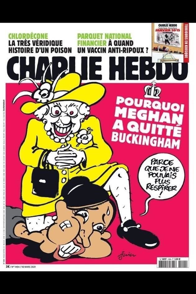La revista Charlie Hebdo satirizó en su nueva edición la muerte de George Floyd, a manos de un policía, con una caricatura de la Reina Isabel y Meghan Markle.