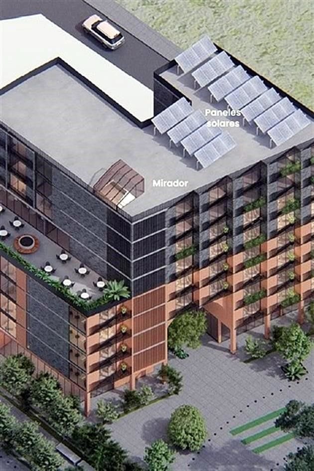 Así se vería el edificio del predio A, que tendrá 80 departamentos.