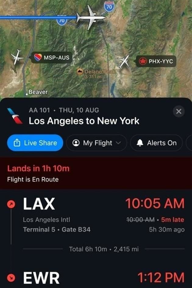 La app de rastreo de vuelos de Flighty, brinda las alertas de viaje más rápidas.