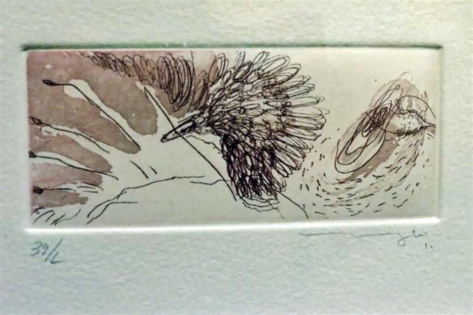 La colección está inspirada en la 'Petite Encyclopédie de l'art'. Los grabados son portadas de los pequeños libros. Pieza sin título. Autor: Magaly López.