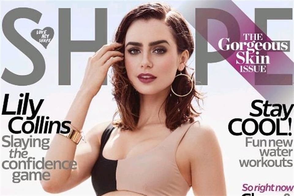 Lily Collins, quien padeció bulimia y anorexia, lució para la revista de salud Shape su nueva figura y habló sobre sus problemas pasados.