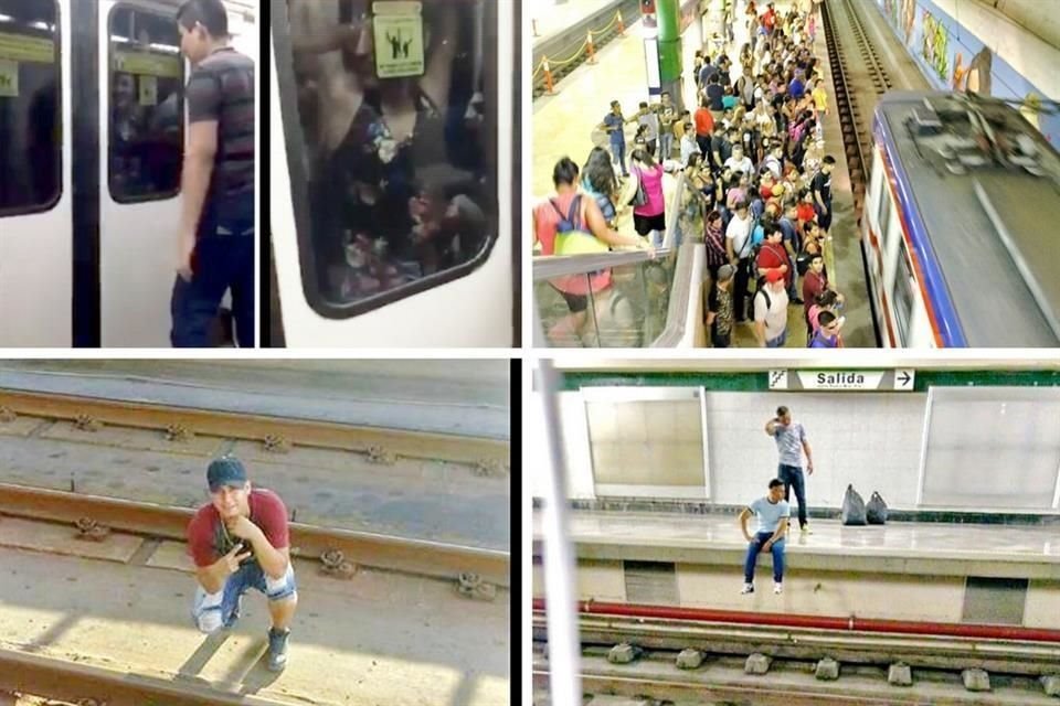 Usuarios del Metro difunden en redes sus violaciones a las normas.