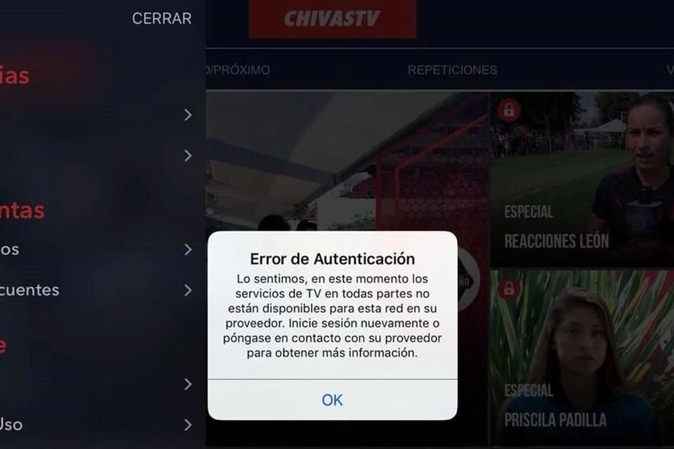 Chivas TV volvió a presentar fallas.