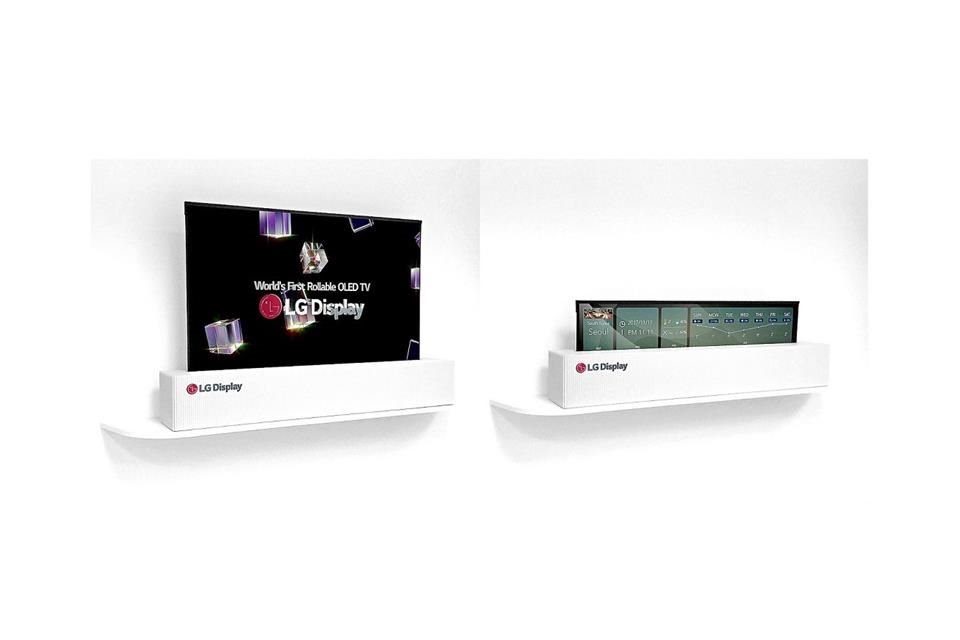 LG Display mostró en una sala de exhibición, la primera pantalla enrollable del mundo. De 65 pulgadas, tecnología OLED y resolución 4K.