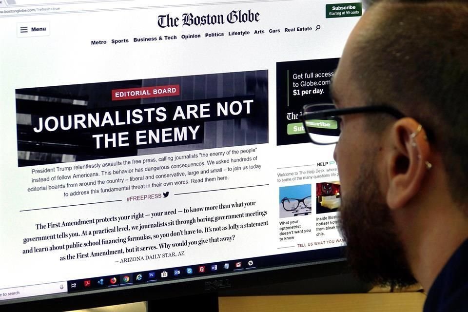 Tras repudio de medios a ataques de Trump, el republicano arremetió contra la prensa de 'fake news' al llamarlos el partido de Oposición.