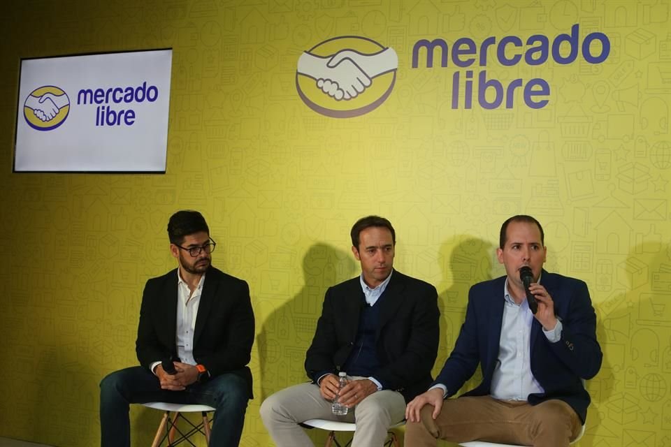 Marcos Galperin, CEO y fundador de MercadoLibre (centro), dijo que en menos de 2 años México podría pasar del segundo al tercer lugar en ventas en la plataforma.