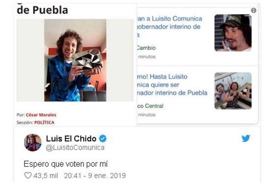El YouTube había pedido en otro tuit que votaran por él.