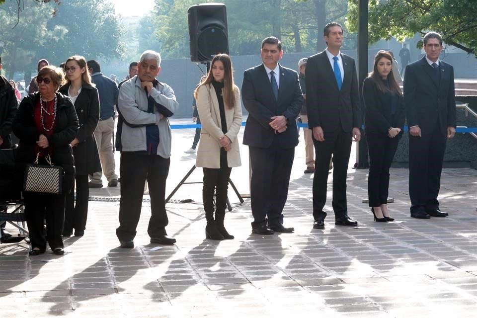 Marla Rodríguez, presidenta de la Federación de Alumnos del Tec, pidió un minuto de silencio en memoria de los estudiantes asesinados y también reconoció la lucha de quienes no guardaron silencio.