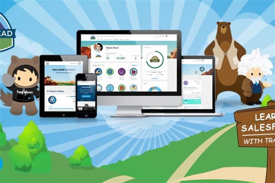 myTrailhead es una plataforma de enseñanza en línea de Salesforce que funciona como el Duolingo de los empleados.