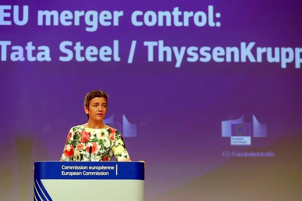 La comisaria de Competencia de la Unión Europea, Margrete Vestager, informó sobre el rechazo a la fusión entre la empresa siderúrgica alemana ThyssenKrupp y la india Tata Steel al considerar que las compañías no han propuesto soluciones suficientes para evitar este problema. 