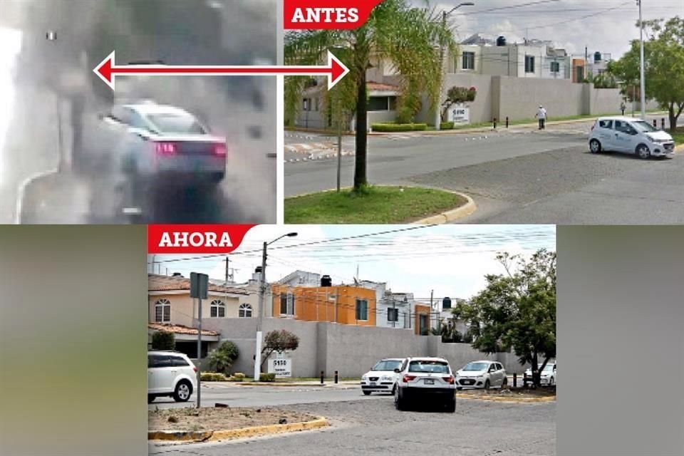 LIMPIEZA EXPRÉS. Tras el accidente de Joao Maleck (izq.), la palmera en el camellón central (centro) quedó dañada, pero los restos fueron retirados esa misma noche por sujetos desconocidos, según un testigo. 