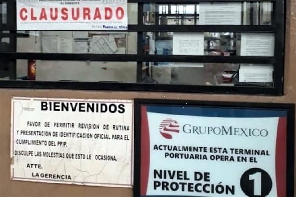 Funcionarios de la Profepa colocaron el fin de semana los sellos de clausura en la terminal de Grupo México.