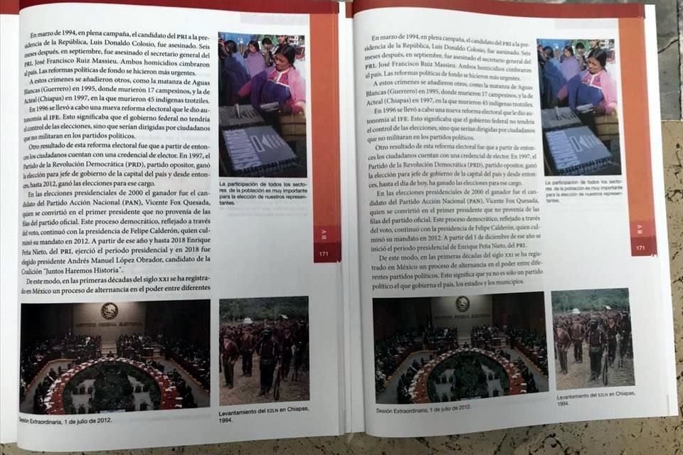 A la página 171 del nuevo ejemplar se le agregó la consigna del triunfo electoral de AMLO.