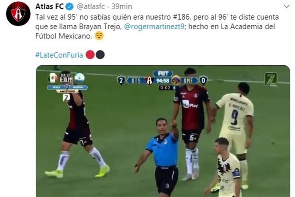 El Atlas difundió un video donde se muestra el roce de Roger Martínez con Christopher Trejo.