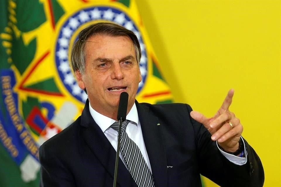 Bolsonaro habla desde el palacio de Planalto en Brasilia.