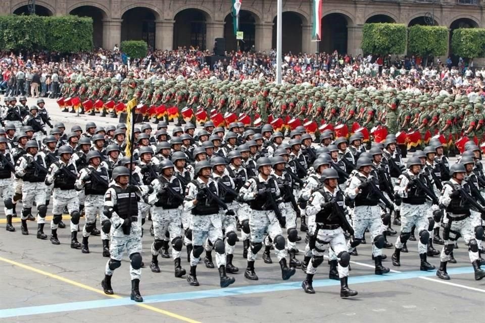 El contingente de la Guardia Nacional.