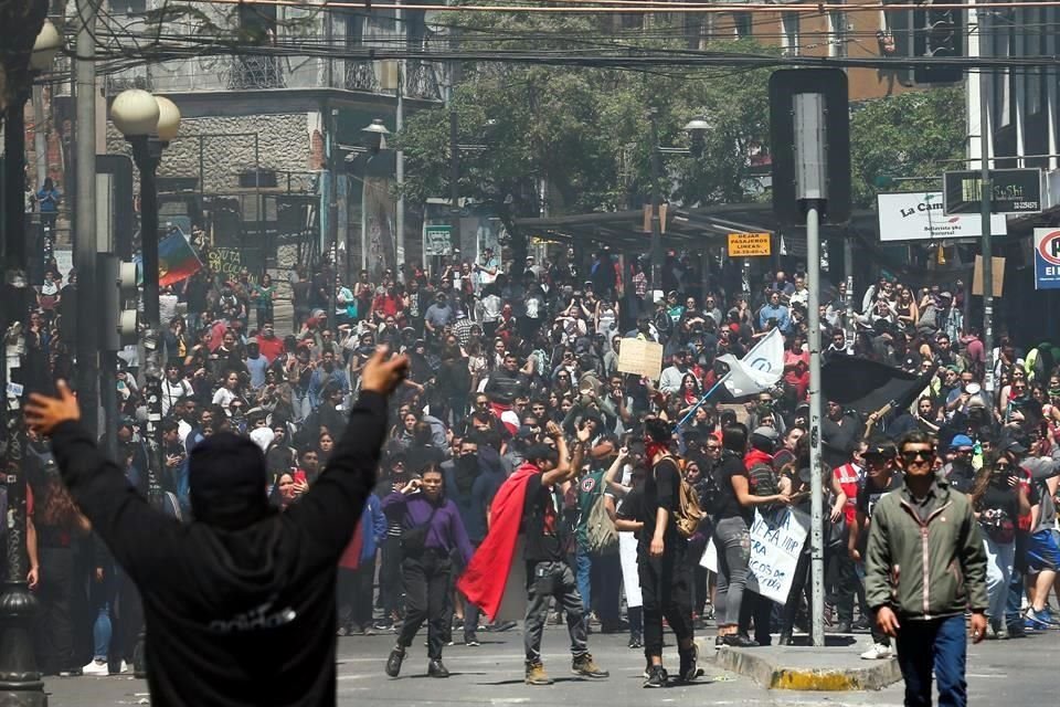 Manifestantes en Valparaíso