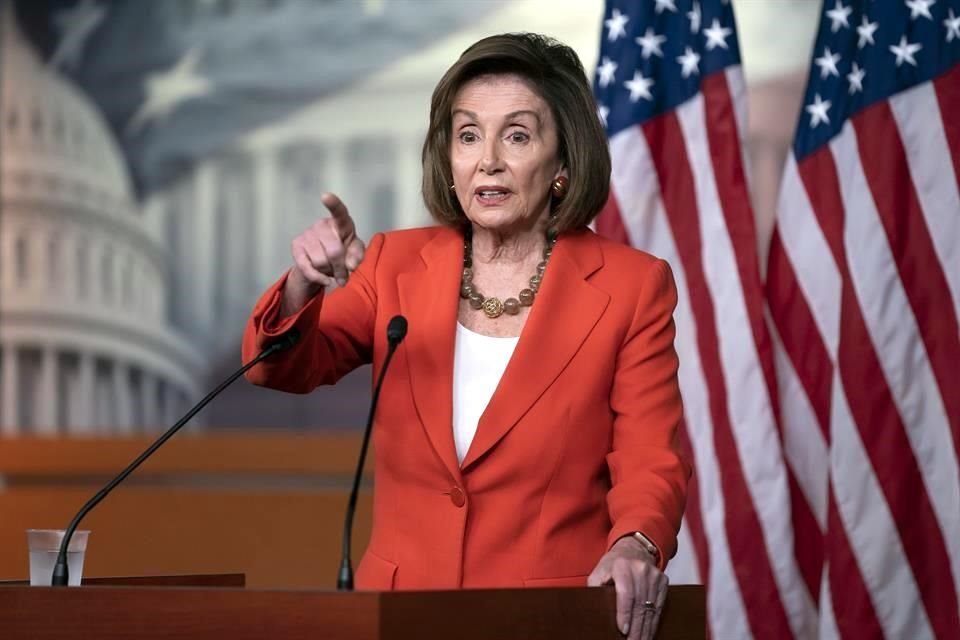 Nancy Pelosi dijo que la aprobación del acuerdo comercial no se verá influenciada por la investigación de juicio político a Trump.