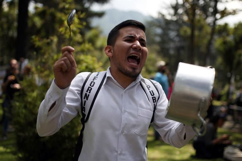 Las protestas tuvieron lugar también en el Parque Nacional de Bogotá.
