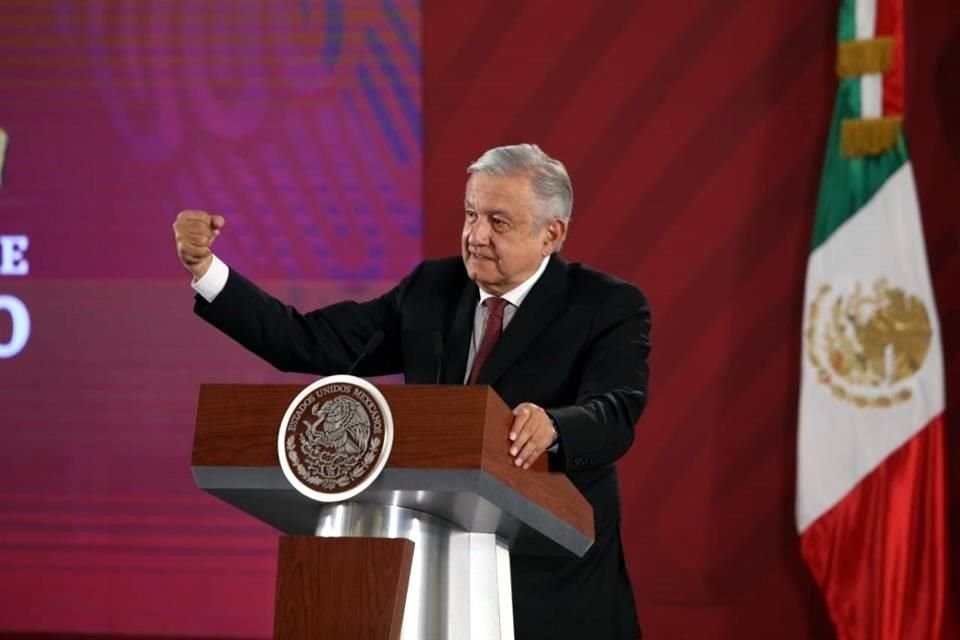 El Presidente en su conferencia mañanera en Palacio Nacional.