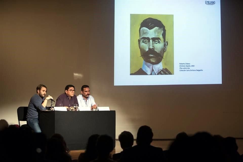 Aspectos de la presentación del cortometraje 'El legado de Emiliano Zapata y la importancia del Plan de Ayala' en Bellas Artes.
