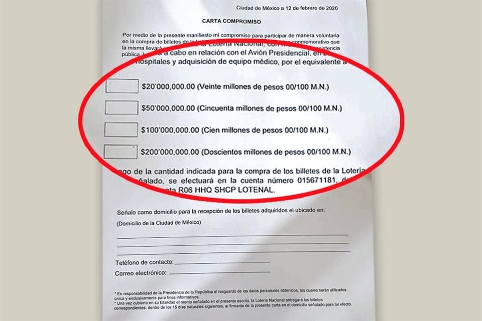 Quienes firmaron el documento, depositaron la papeleta en una tómbola de la Lotería Nacional que fue instalada en el Salón Tesorería de Palacio Nacional.