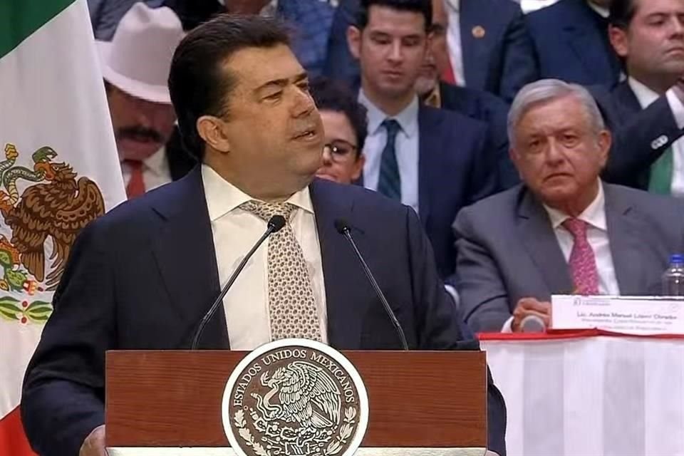 El Presidente López Obrador como invitado en un evento de la CATEM, liderada por Pedro Haces.