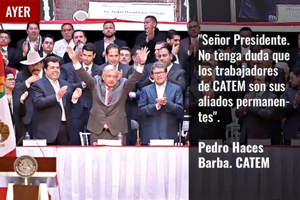 Y ESO QUE NO SON IGUALES. A pesar de que ahora se ufanan de ser diferentes a gobernantes del pasado, ayer se vivió una ceremonia a la vieja usanza con la pleitesía sindical al Presidente en turno.