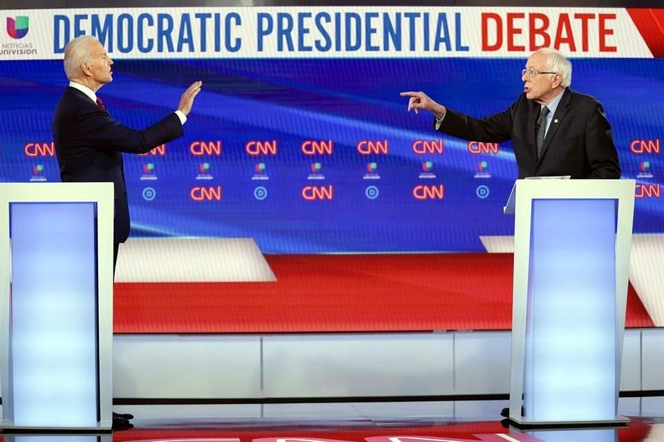 El Covid-19 fue el tema central en el debate entre Joe Biden y Bernie Sanders, quienes criticaron la respuesta de Donald Trump a la crisis.