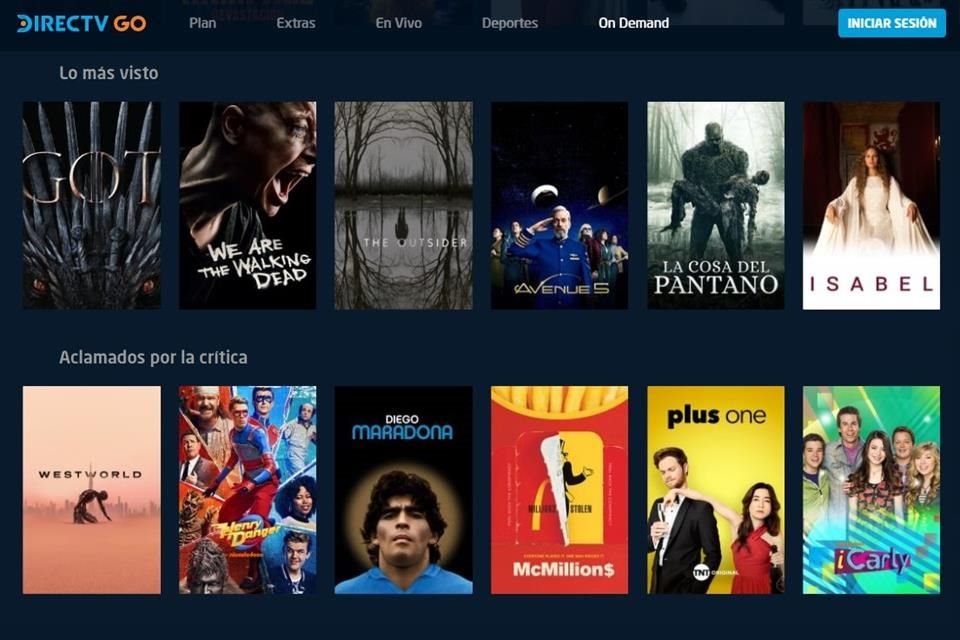 DirectTV Go es compatible con smartphones y tabletas Android y iOS, Apple TV, Samsung TV, Amazon Fire, Chromecast, Android TV y Roku.