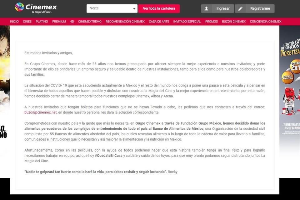 La empresa compartió en redes sociales y en su sitio web oficial su comunicado.