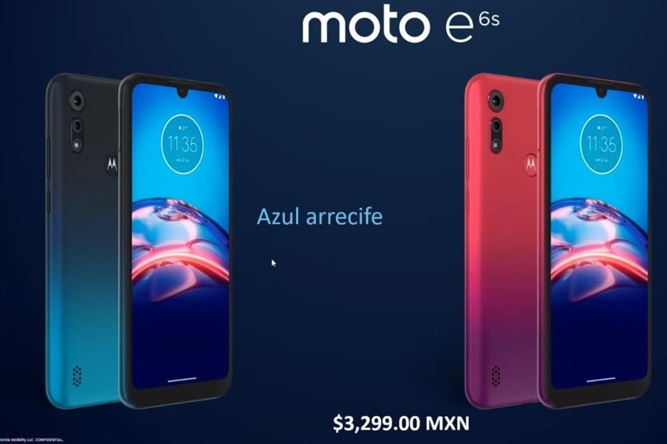 El Moto E6s posee una pantalla de 6.1 pulgadas HD+, procesador Helio P22, cámara trasera doble y batería de 3 mil mAh, será un teléfono de 3,300 pesos, el más barato de la marca.