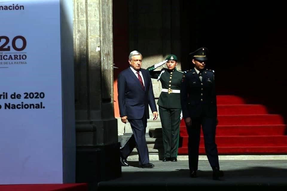 El Presidente AMLO dio su informe trimestral desde Palacio Nacional.