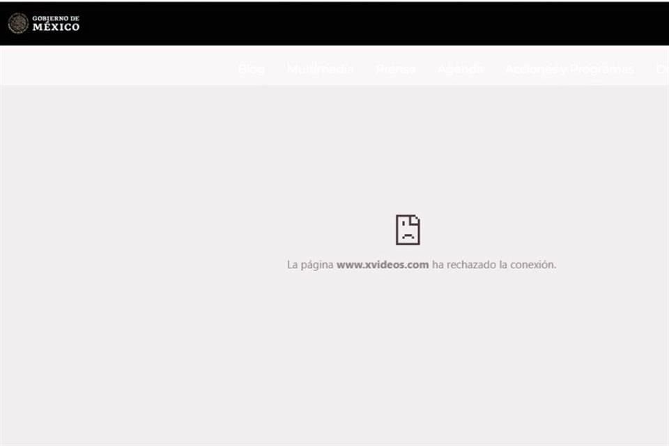 La página Ecovehículos.gob.mx dirigió a usuarios al sitio de pornografía Xvideos, la tarde de este martes.