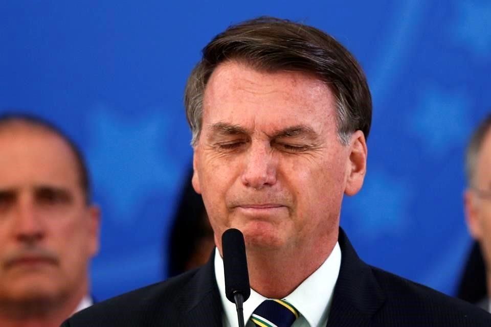 El Presidente de Brasil, Jair Bolsonaro, durante una conferencia de prensa este viernes.