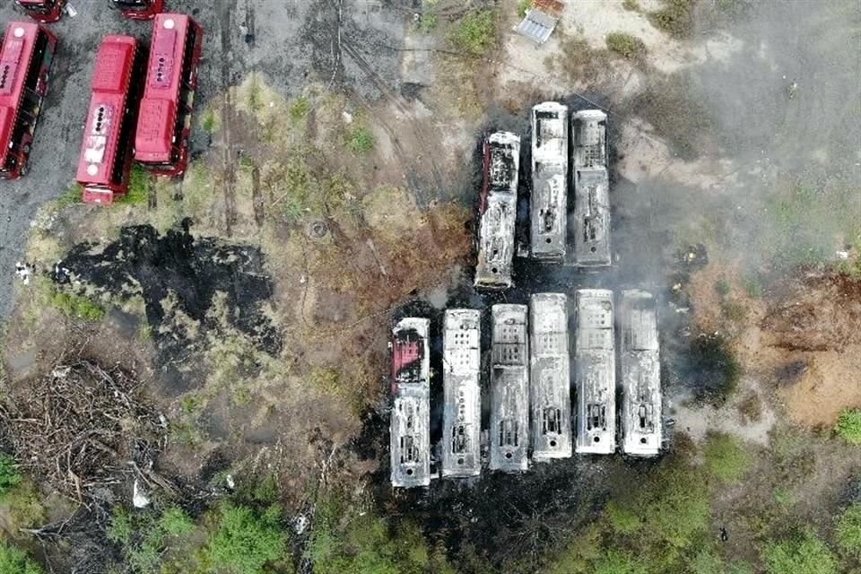  Los camiones estaban en un taller en Apodaca.