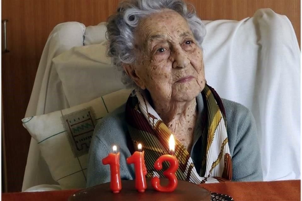 María Branyas al celebrar su cumpleaños número 113.