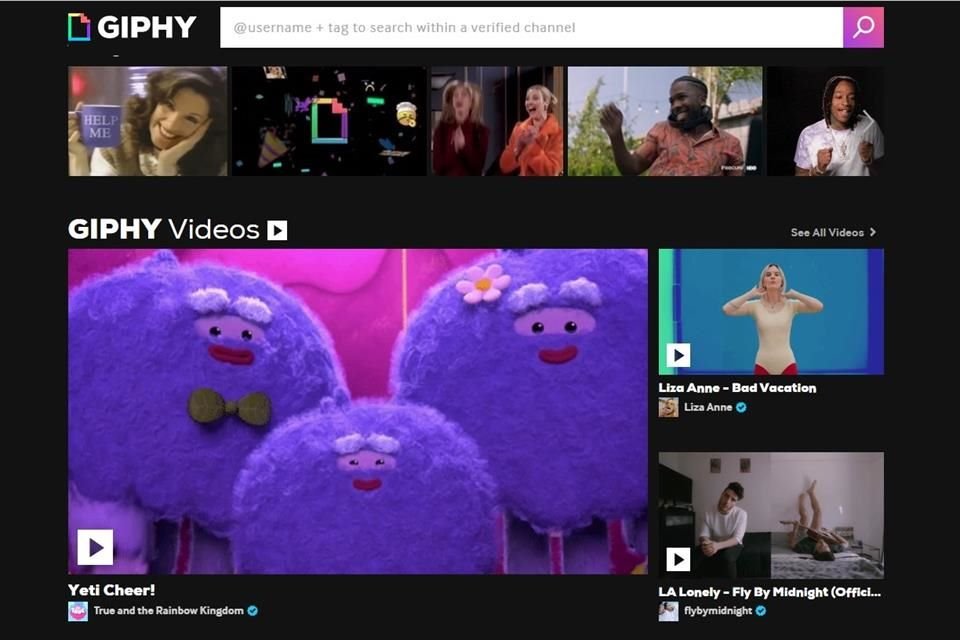 Giphy es un sitio web para hacer y compartir imágenes animadas, o GIFs.