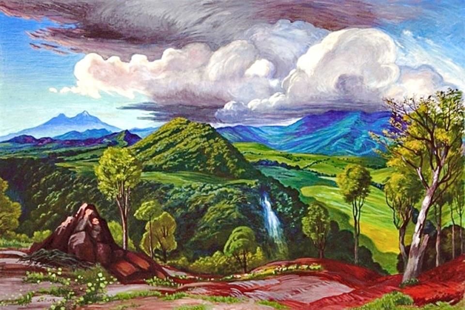 Pinturas como 'Valle de Píhuamo', de Dr. Atl, invitan a apreciar el paisaje natural de México.