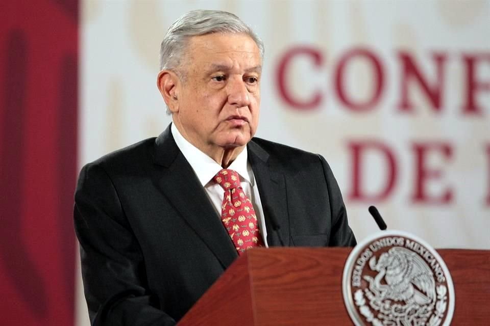 El Presidente Andrés Manuel López Obrador durante la conferencia matutina de hoy.