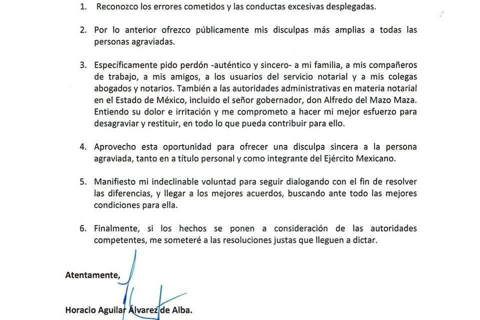 El notario hizo pública su disculpa.
