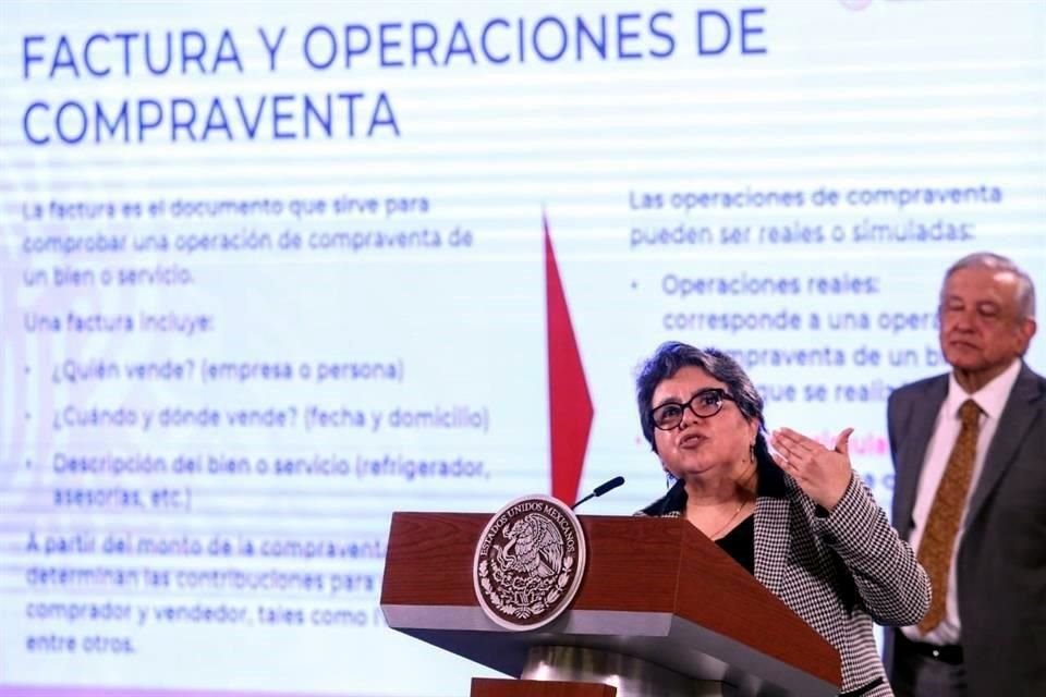 La Jefa del SAT, Raquel Buenrostro, detalló que hallaron fraude por 55 mil mdp de factureras.