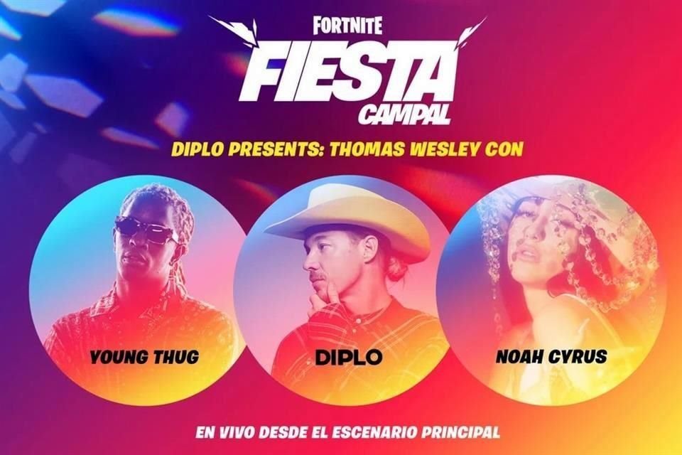 El espectáculo de Diplo contará con la participación de Thomas Wesley, Noah Cyrus y Young Thug.