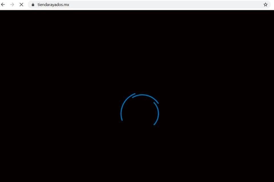 En la página de internet de Tienda Rayados, durante casi una hora el portal lució así.
